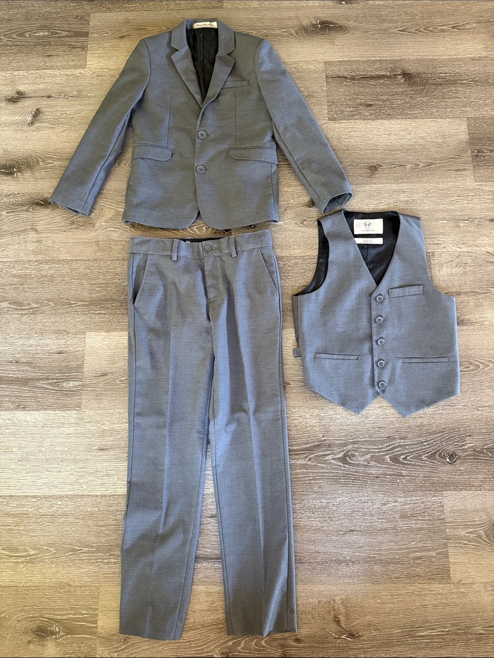 Black N Bianco Grey Formal Suit Size 10 Boys Jacket Pants Vest